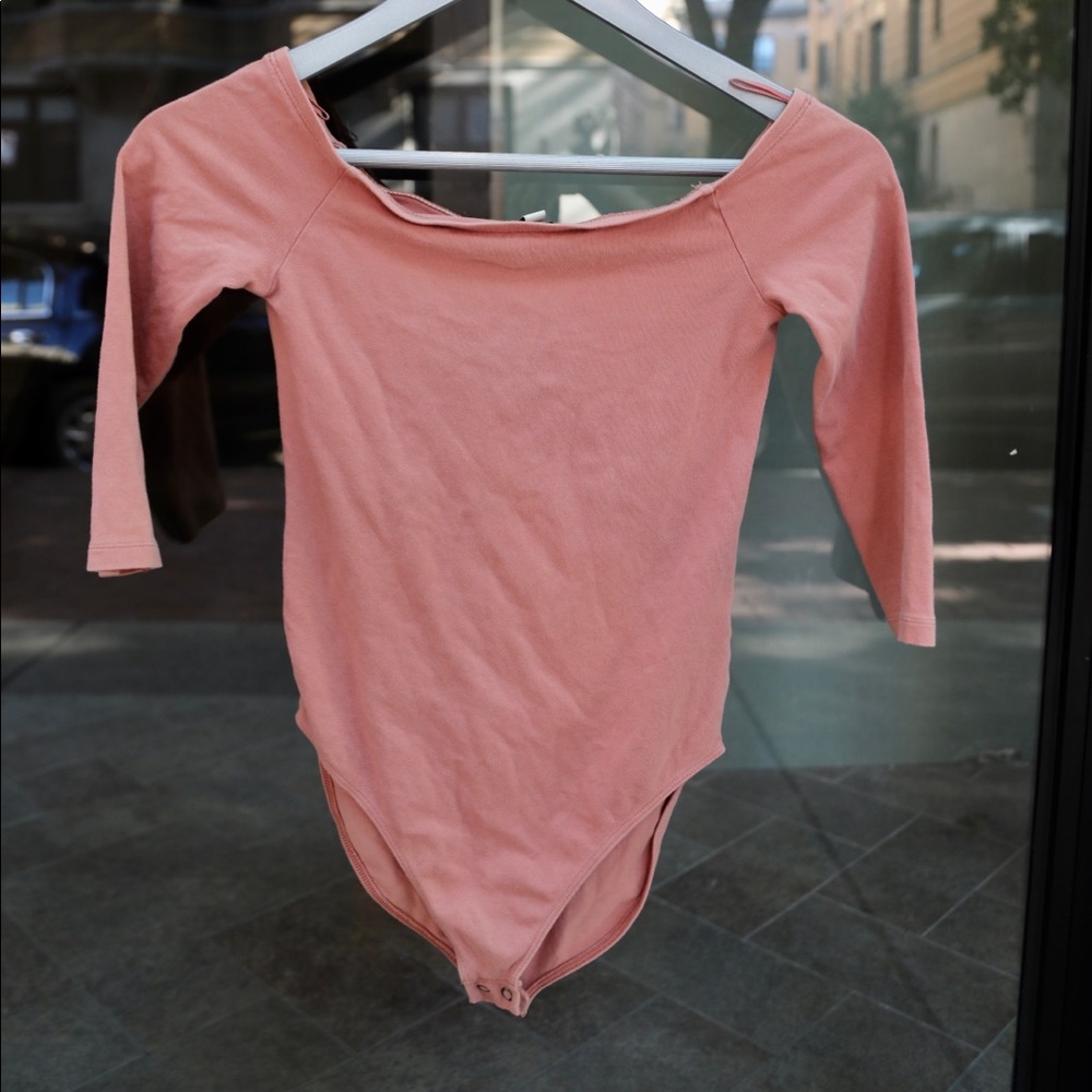 EXPRESS Off-Shoulder Coral Half Sleeve Bodysuit